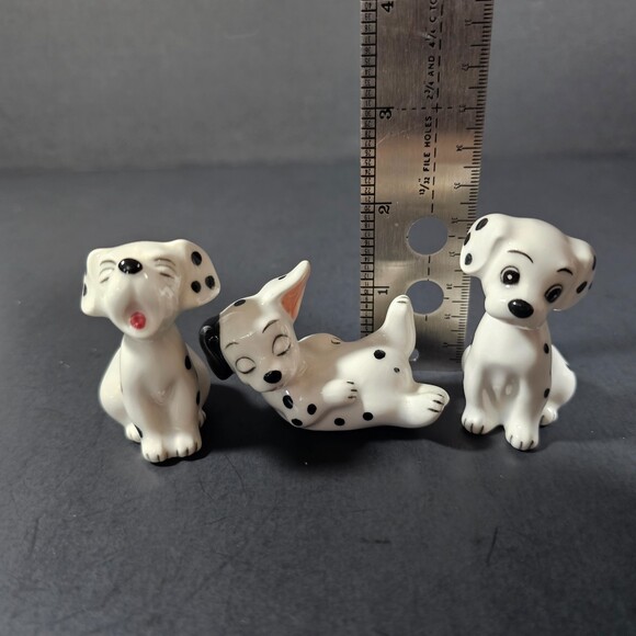 Vintage Disney 101 Dalmatians Small Ceramic Figures, 3 Puppy Dog 2" Figurines - Picture 5 of 6
